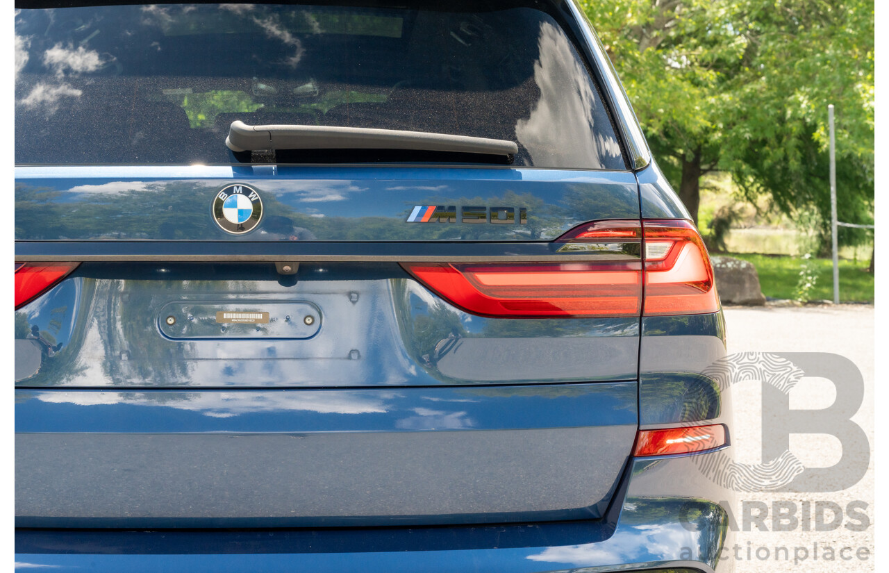 08/2020 BMW X7 M50i (AWD) G07 4d Wagon Phytonic Blue Metallic Twin Turbo V8 4.4L - 7 Seater