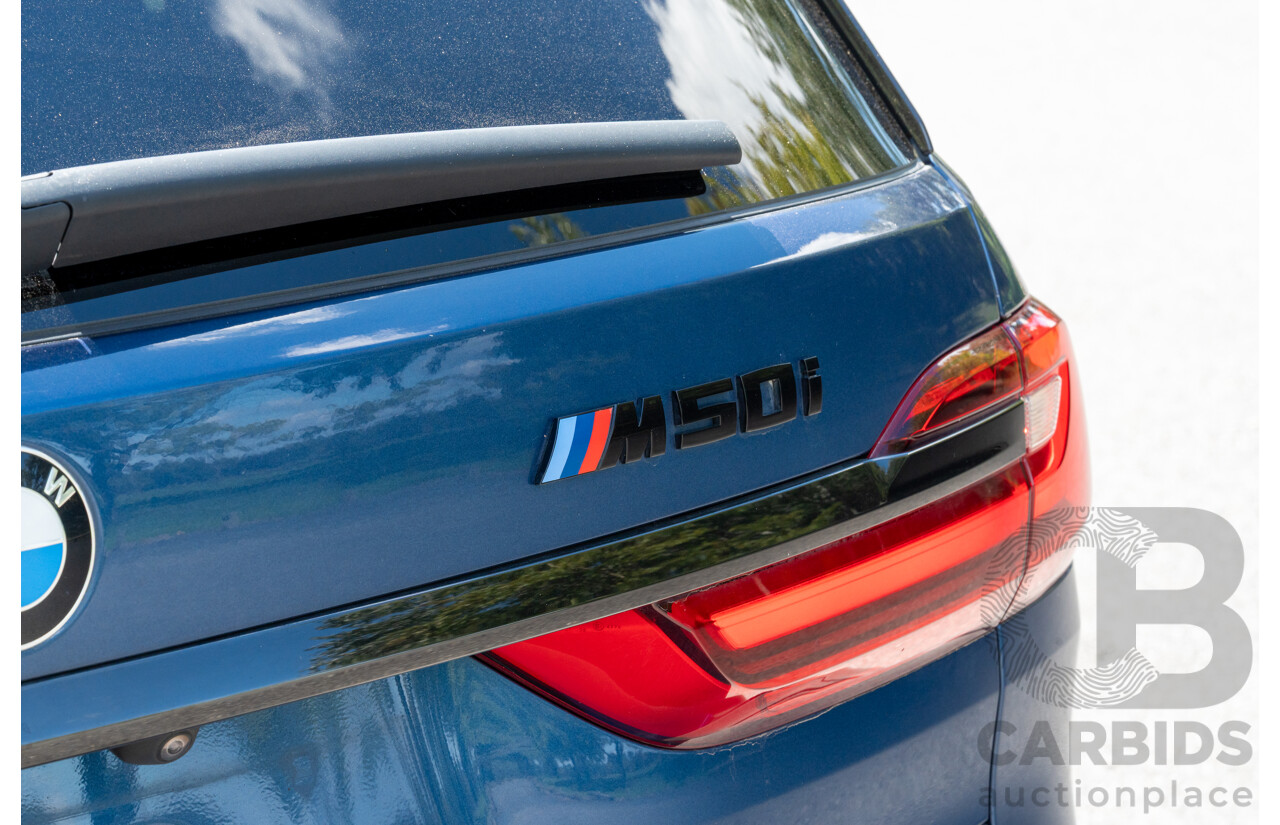 08/2020 BMW X7 M50i (AWD) G07 4d Wagon Phytonic Blue Metallic Twin Turbo V8 4.4L - 7 Seater