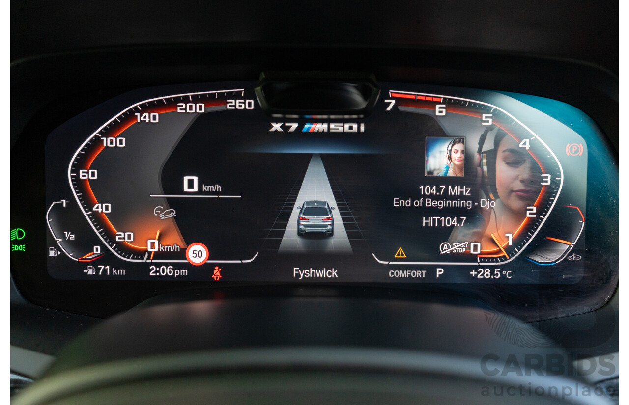 08/2020 BMW X7 M50i (AWD) G07 4d Wagon Phytonic Blue Metallic Twin Turbo V8 4.4L - 7 Seater