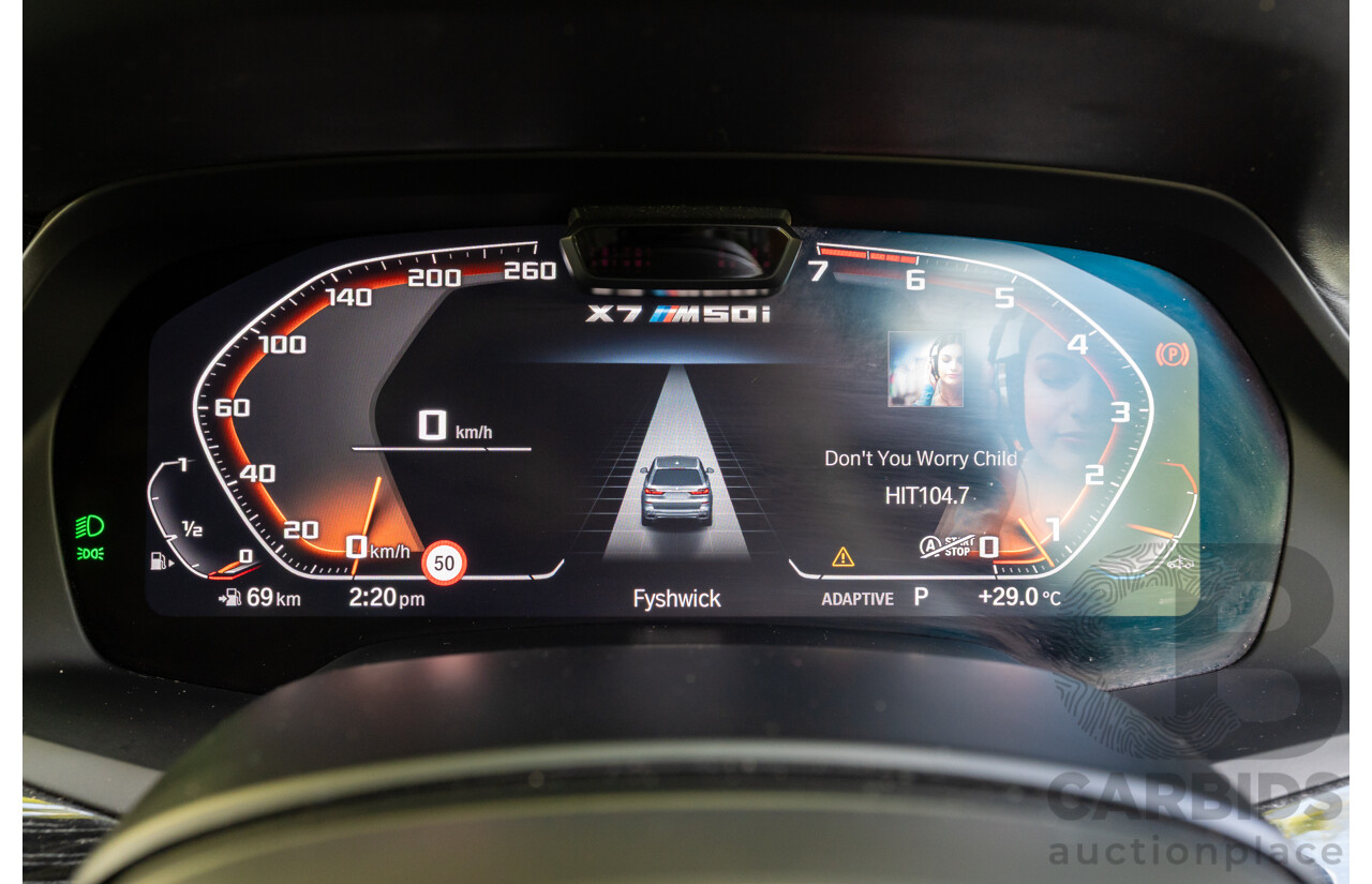 08/2020 BMW X7 M50i (AWD) G07 4d Wagon Phytonic Blue Metallic Twin Turbo V8 4.4L - 7 Seater
