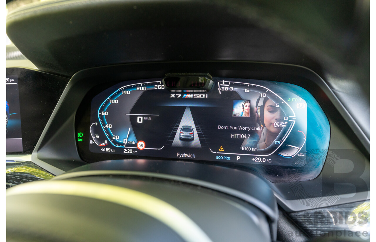 08/2020 BMW X7 M50i (AWD) G07 4d Wagon Phytonic Blue Metallic Twin Turbo V8 4.4L - 7 Seater