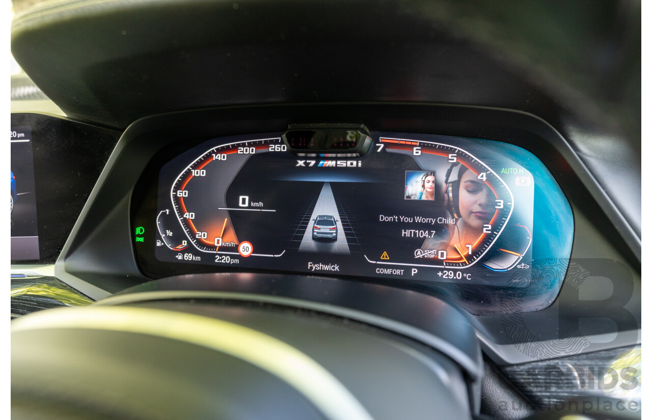 08/2020 BMW X7 M50i (AWD) G07 4d Wagon Phytonic Blue Metallic Twin Turbo V8 4.4L - 7 Seater