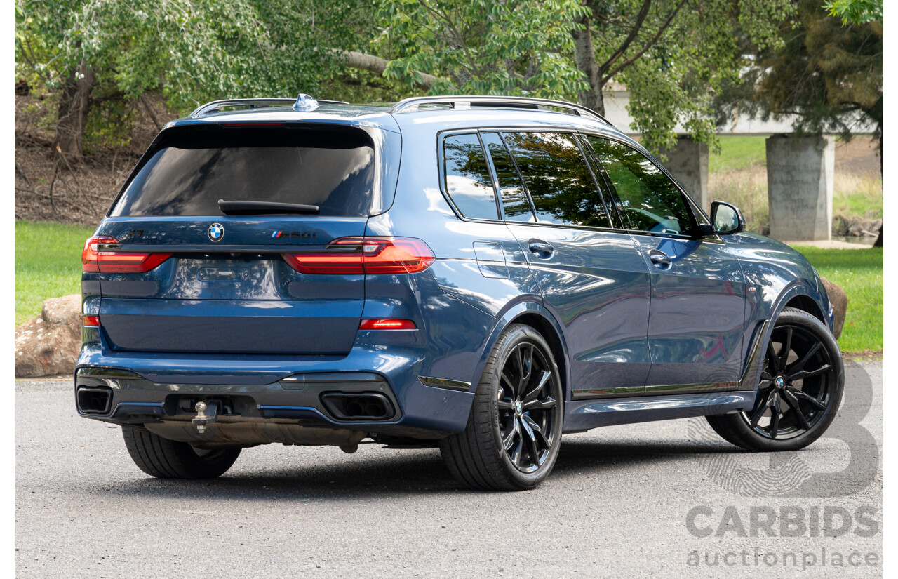 08/2020 BMW X7 M50i (AWD) G07 4d Wagon Phytonic Blue Metallic Twin Turbo V8 4.4L - 7 Seater
