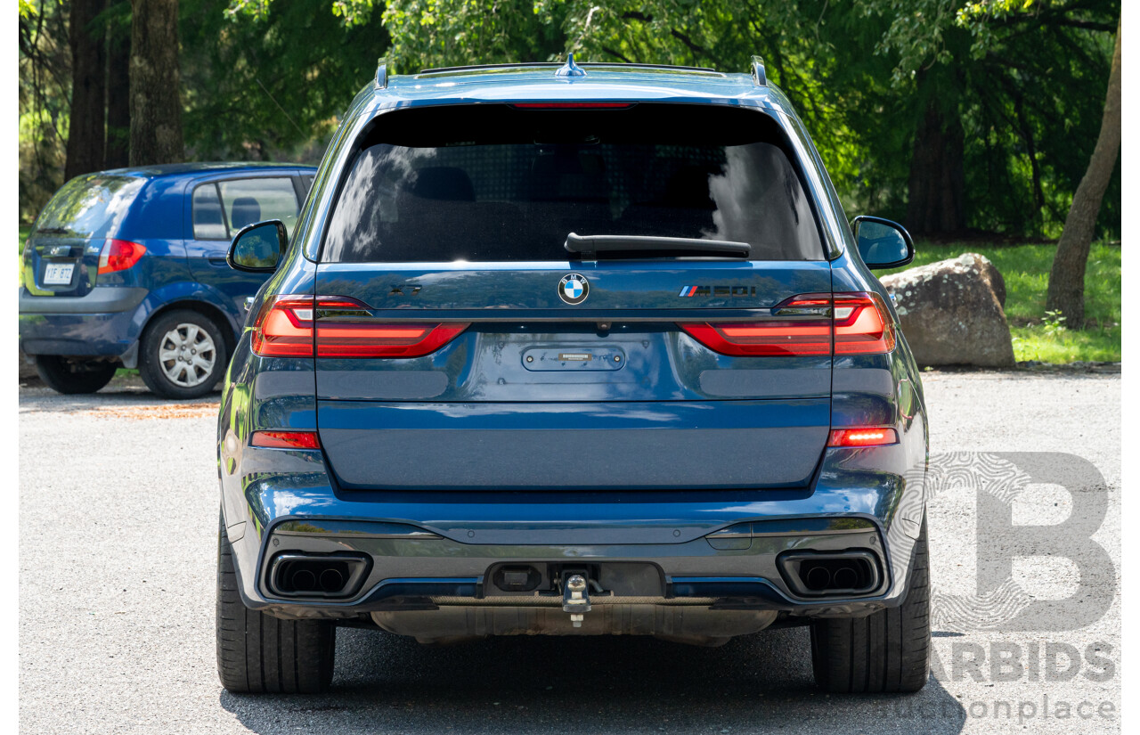 08/2020 BMW X7 M50i (AWD) G07 4d Wagon Phytonic Blue Metallic Twin Turbo V8 4.4L - 7 Seater