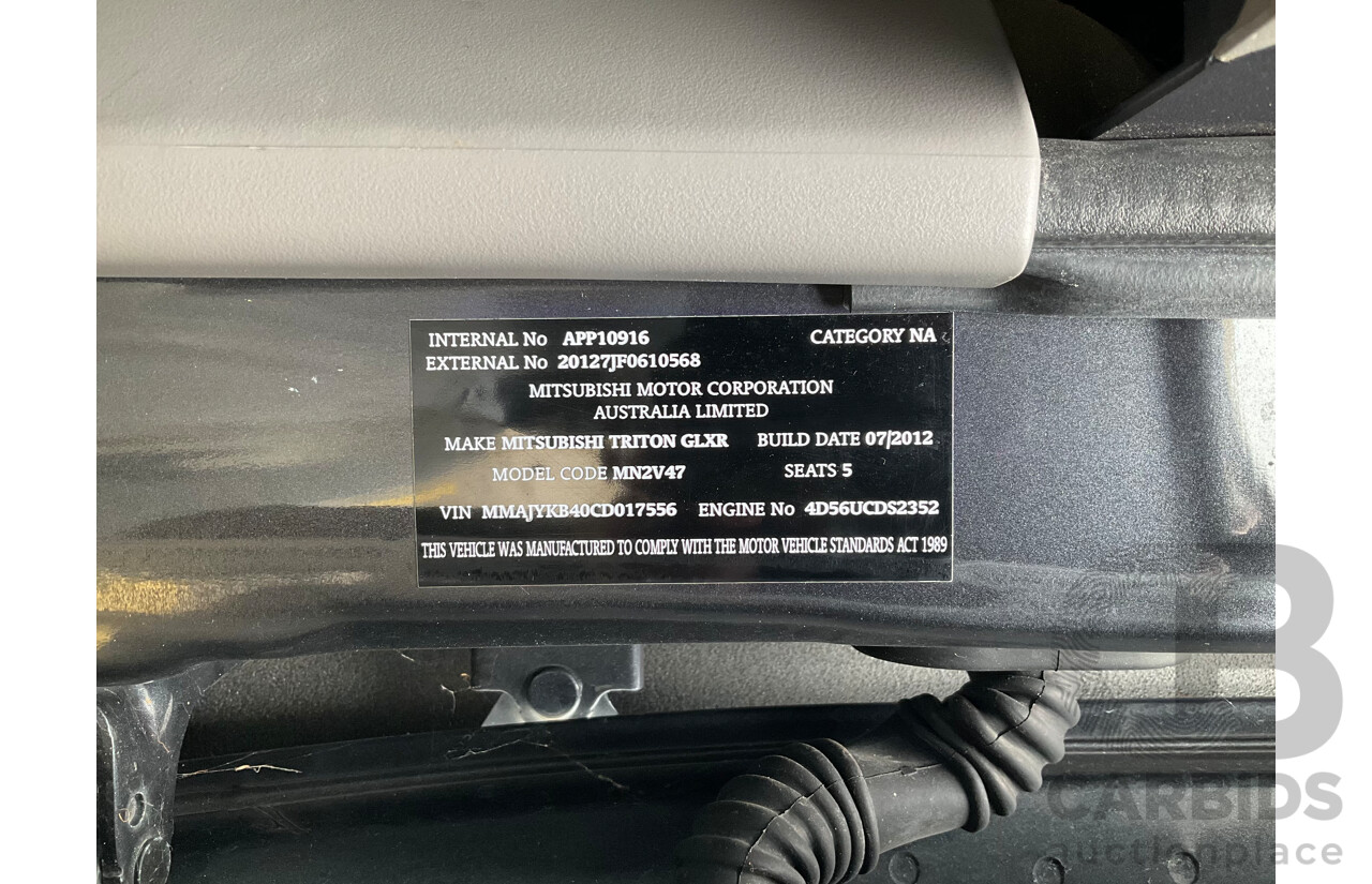 7/2012 Mitsubishi Triton GLX-R (4x4) MN MY12 Double Cab Utility Grey Turbo Diesel 2.5L