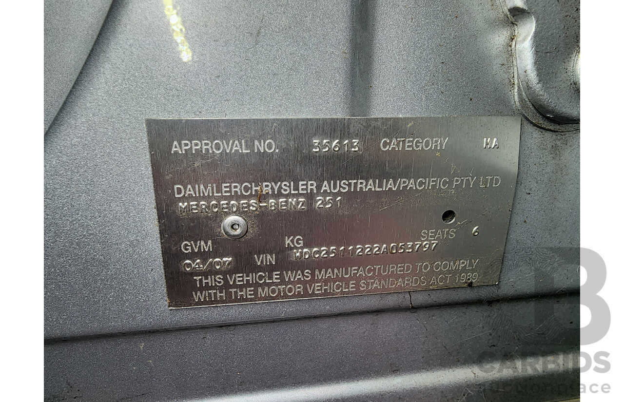 4/2007 Mercedes-Benz R 320 CDI L (awd) 251 4d Wagon Silver 3.0L