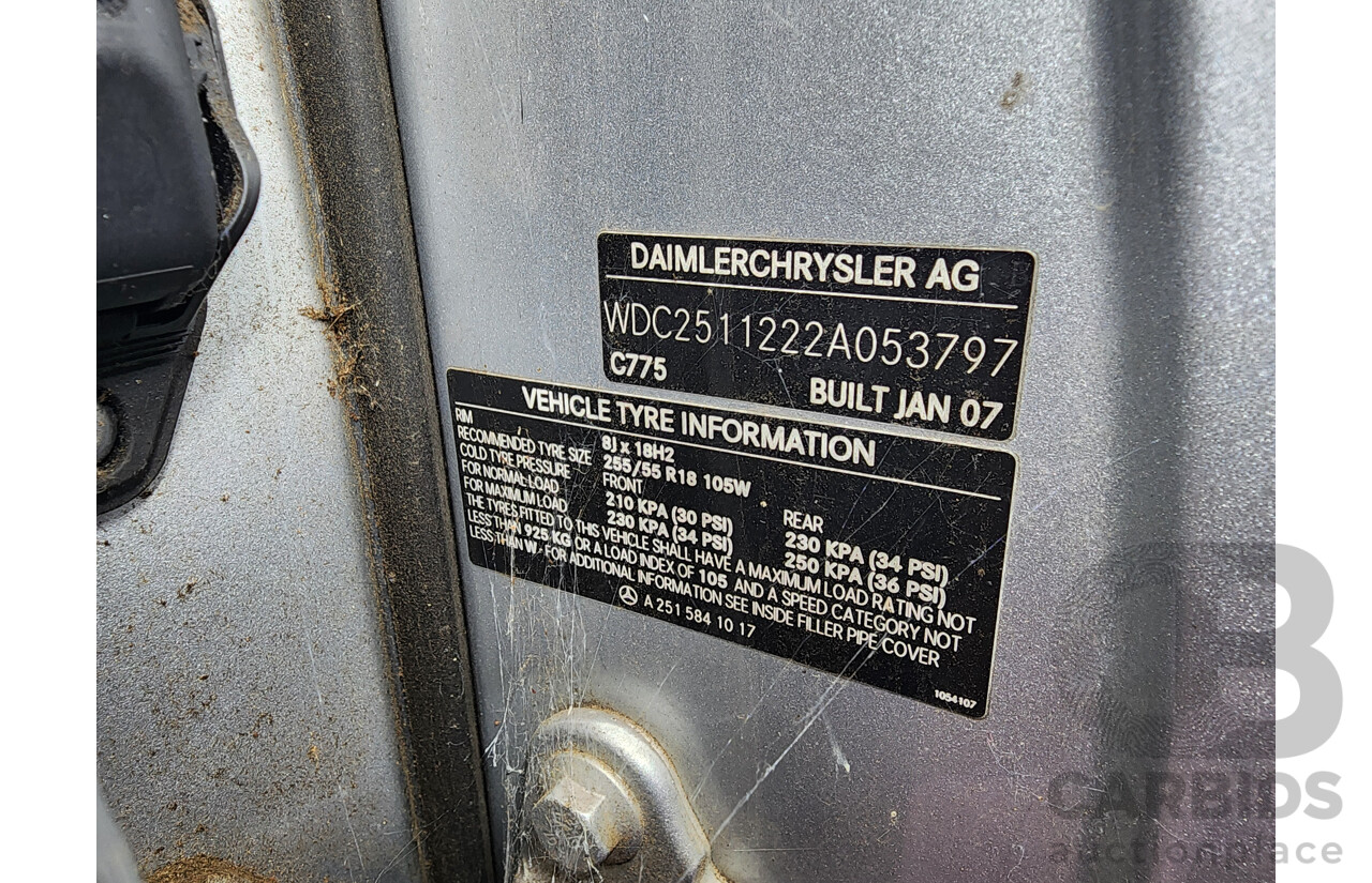 4/2007 Mercedes-Benz R 320 CDI L (awd) 251 4d Wagon Silver 3.0L