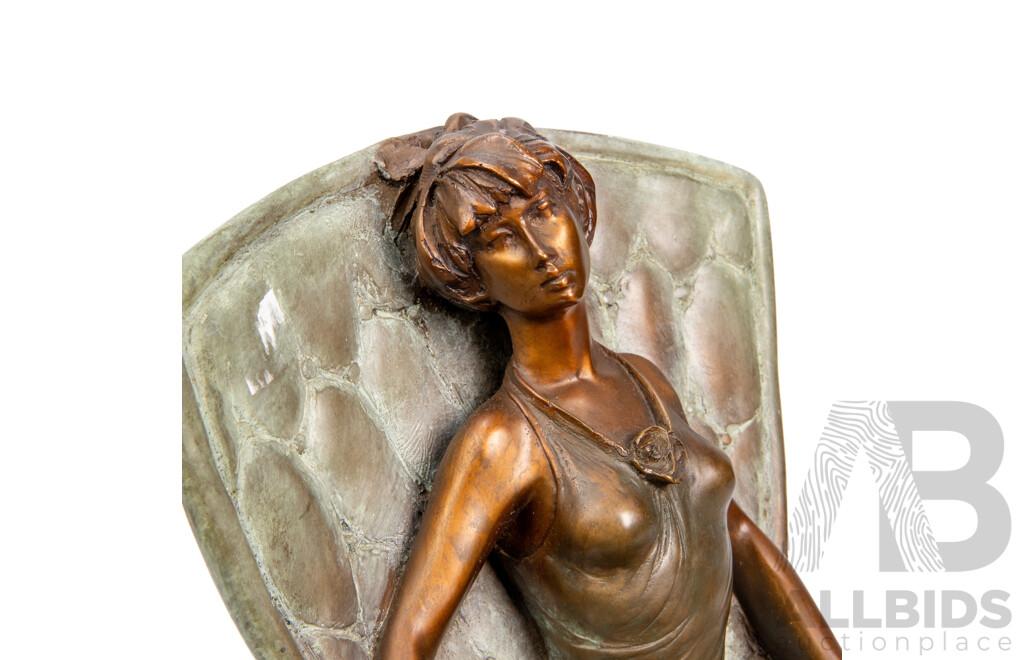Cast Bronze of a Seated Lady