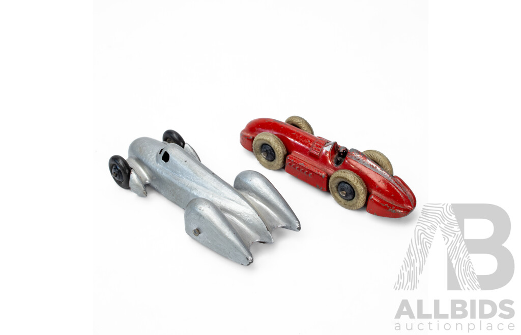 Two Vintage Dinky Toys Diecast Land Speed Vehicles Including Speed of the Wind and Auto Union - 1:43 Scale