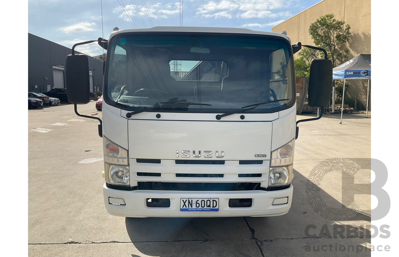 04/2010 Isuzu NPR 300 Medium (4x2) NH Tipper White Turbo Diesel 5.2L - Custom Hiab Crane/Tipper