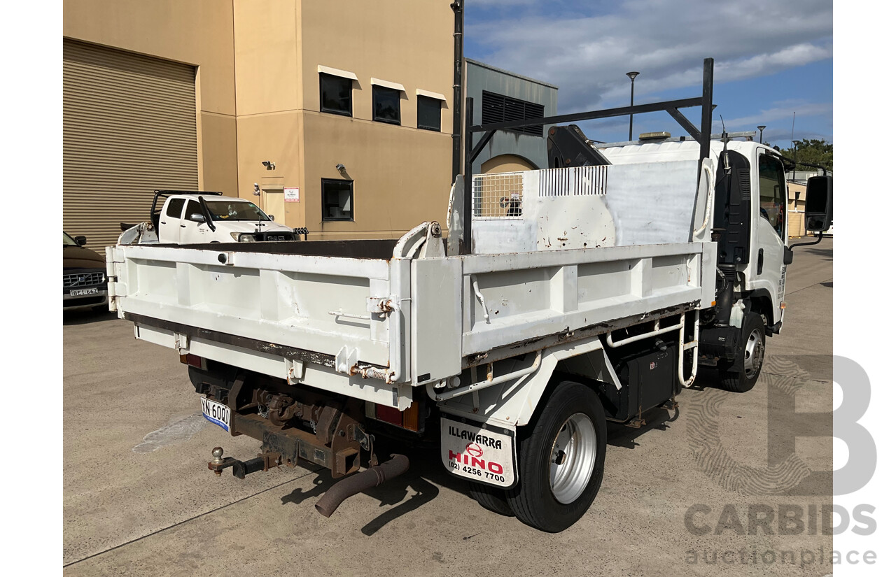 04/2010 Isuzu NPR 300 Medium (4x2) NH Tipper White Turbo Diesel 5.2L - Custom Hiab Crane/Tipper