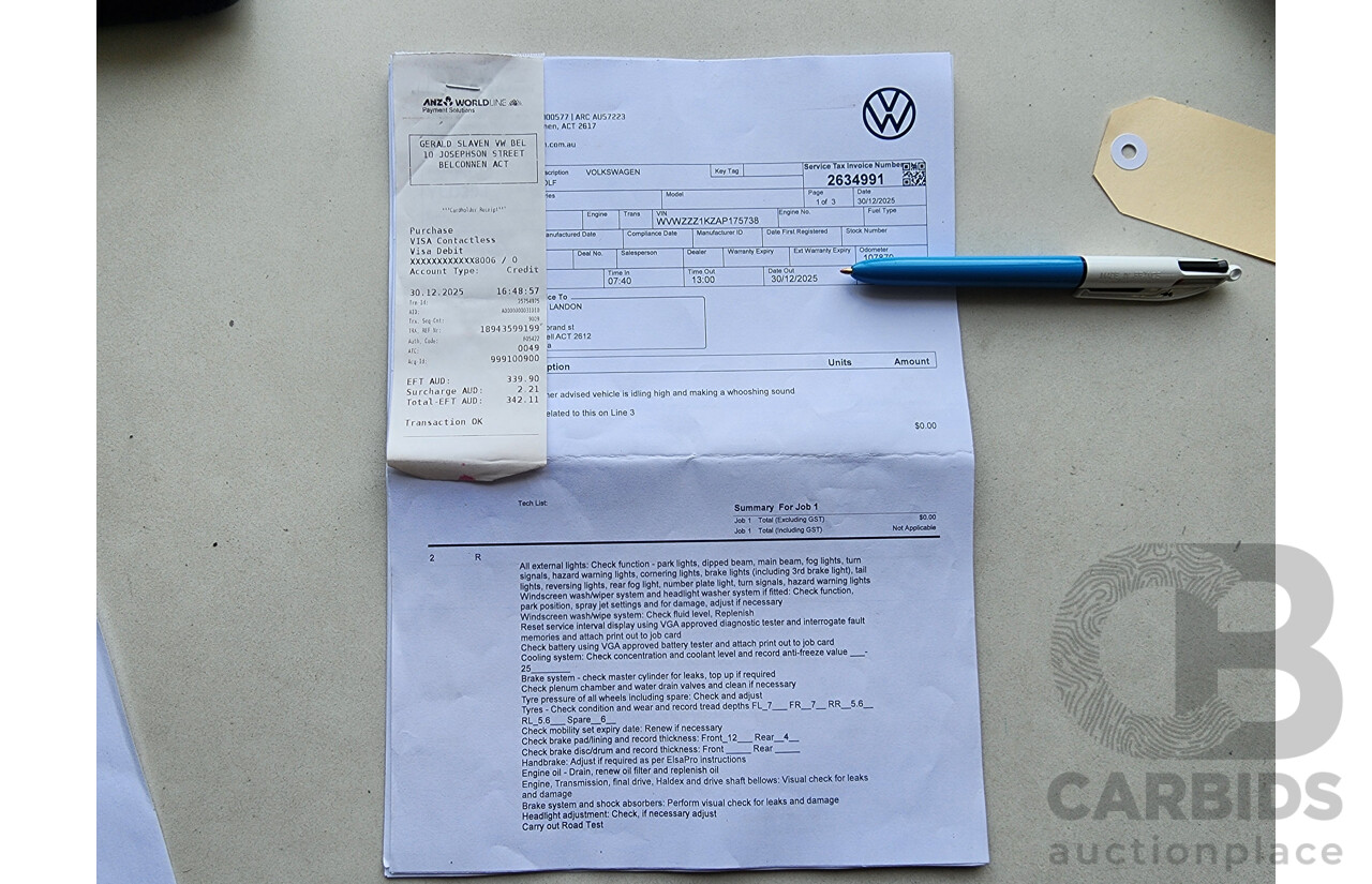 8/2010 Volkswagen Golf 118 TSI Comfortline 1K MY10 5d Hatchback White 1.4L