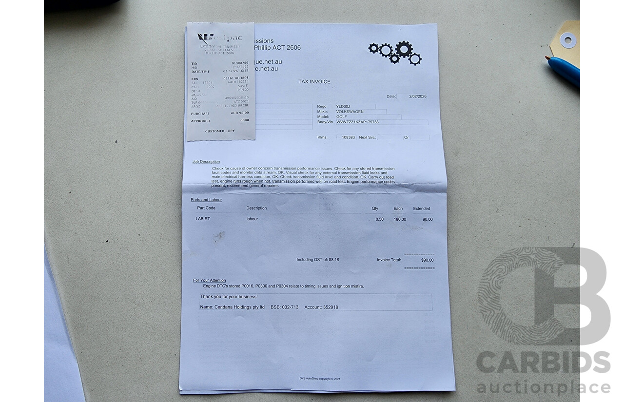 8/2010 Volkswagen Golf 118 TSI Comfortline 1K MY10 5d Hatchback White 1.4L