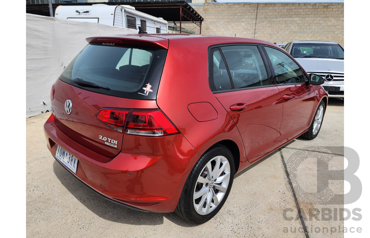 9/2013 Volkswagen Golf 110 TDI Highline AU 5d Hatchback Red 2.0L