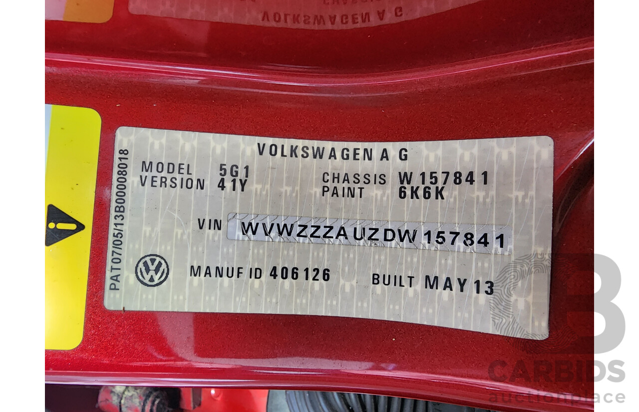 9/2013 Volkswagen Golf 110 TDI Highline AU 5d Hatchback Red 2.0L