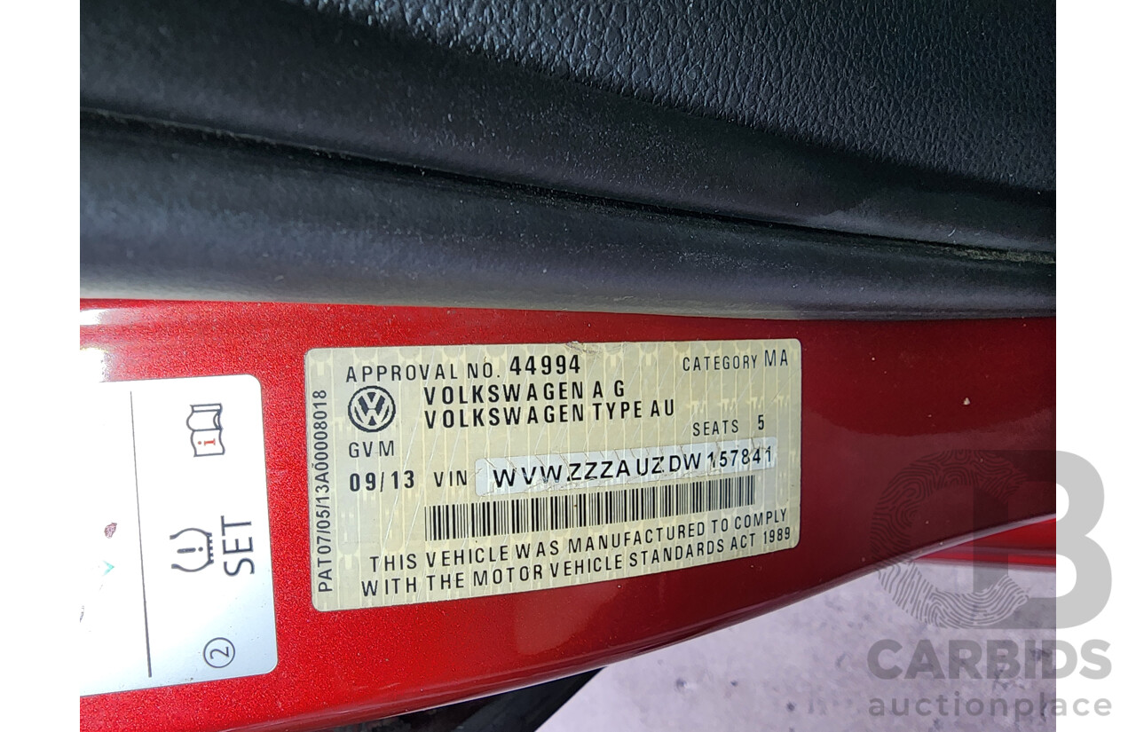 9/2013 Volkswagen Golf 110 TDI Highline AU 5d Hatchback Red 2.0L