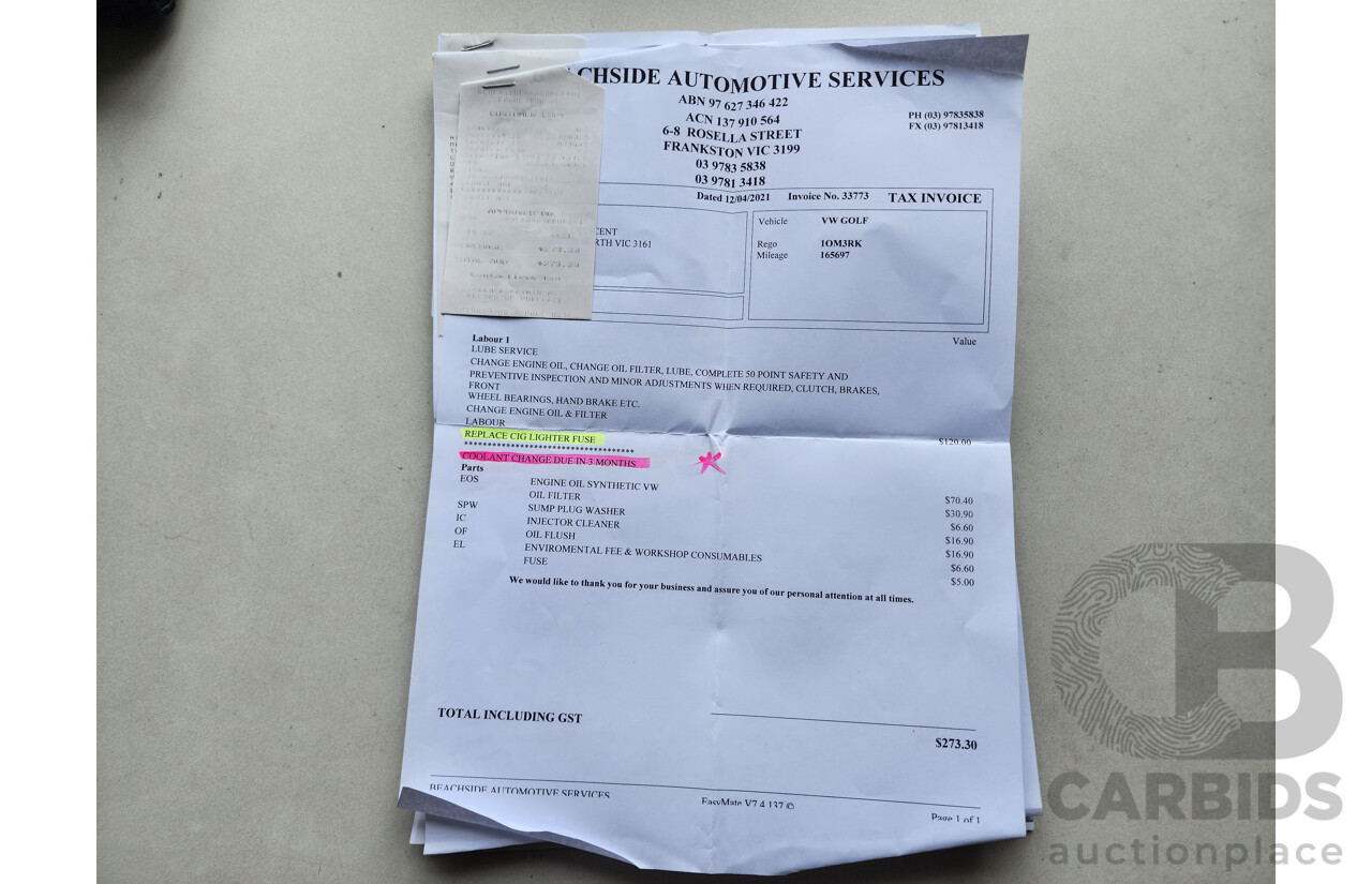 9/2013 Volkswagen Golf 110 TDI Highline AU 5d Hatchback Red 2.0L