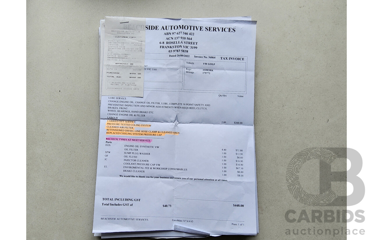 9/2013 Volkswagen Golf 110 TDI Highline AU 5d Hatchback Red 2.0L