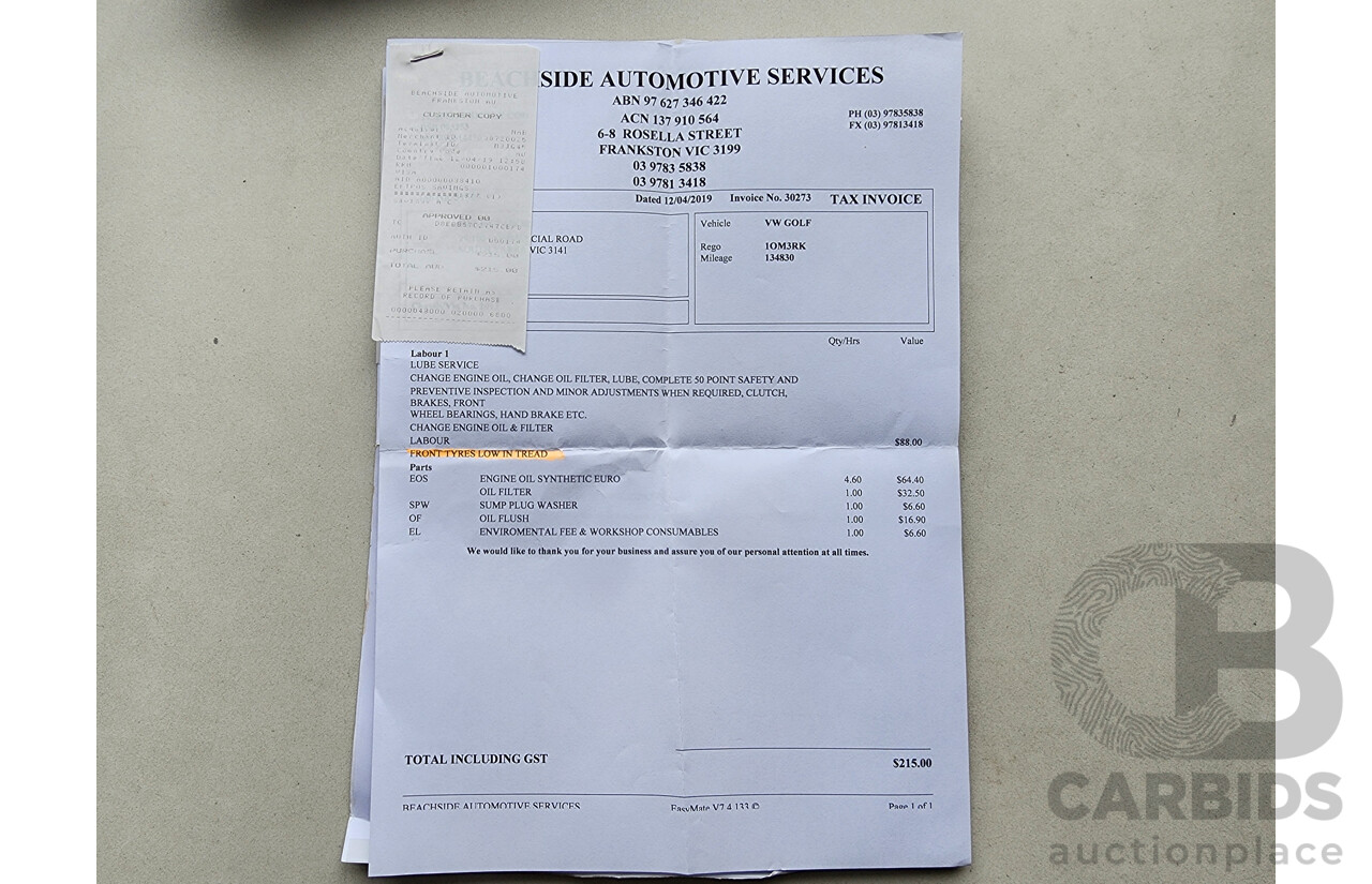 9/2013 Volkswagen Golf 110 TDI Highline AU 5d Hatchback Red 2.0L