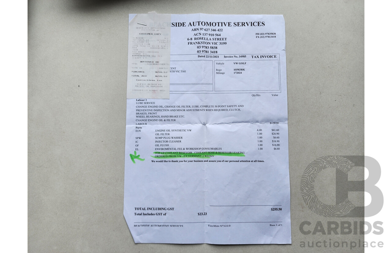 9/2013 Volkswagen Golf 110 TDI Highline AU 5d Hatchback Red 2.0L