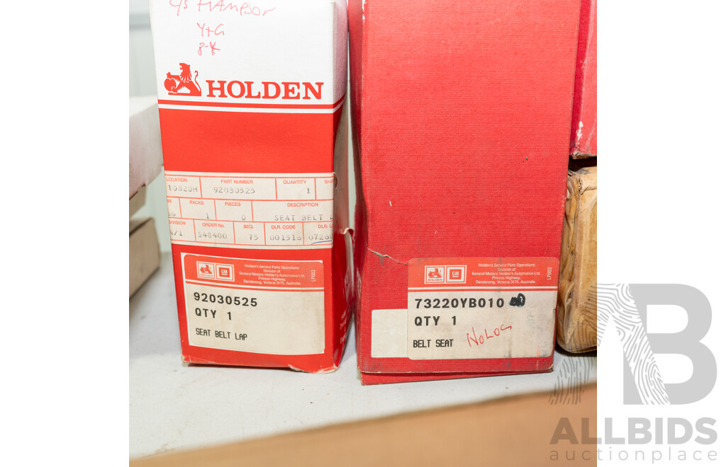 Collection of Seven NOS Genuine Holden Seat Belt Components