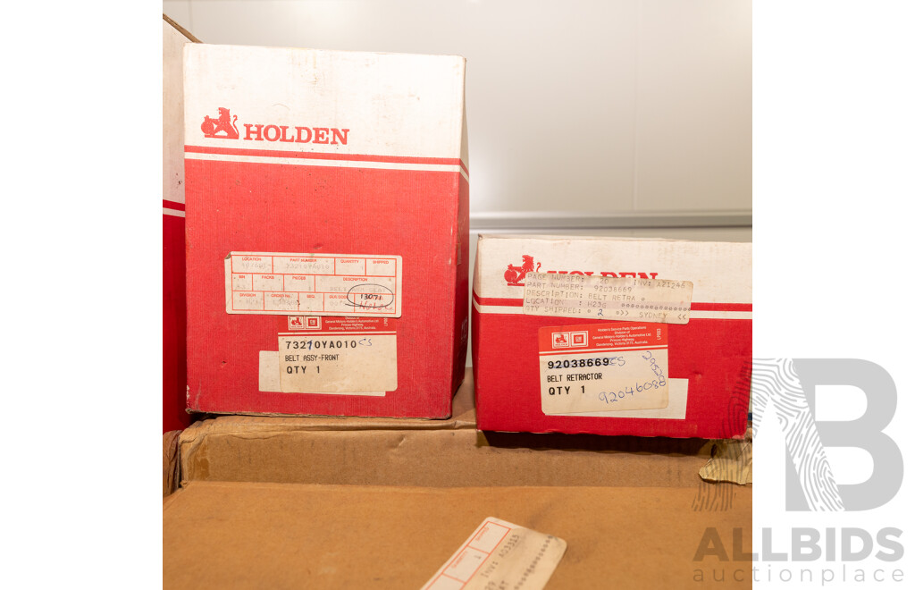Collection of Seven NOS Genuine Holden Seat Belt Components