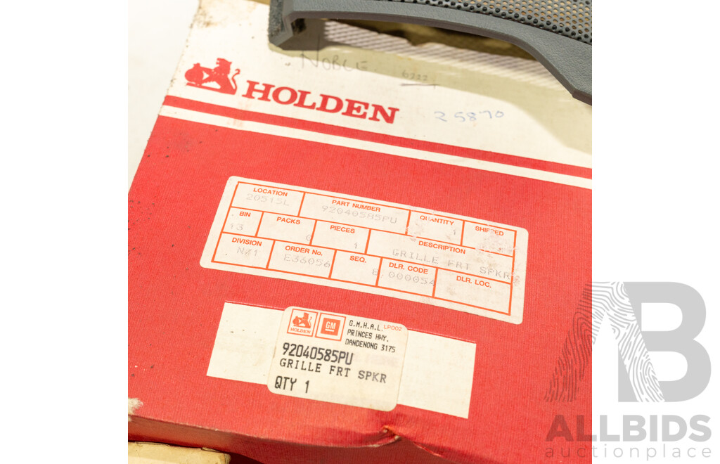 Collection of Seven NOS Genuine Holden Speaker Grills