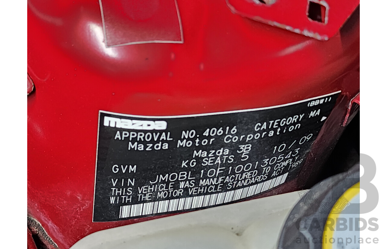 1/2009 Mazda Mazda3 MAXX Sport BL 5d Hatchback Red 2.0L