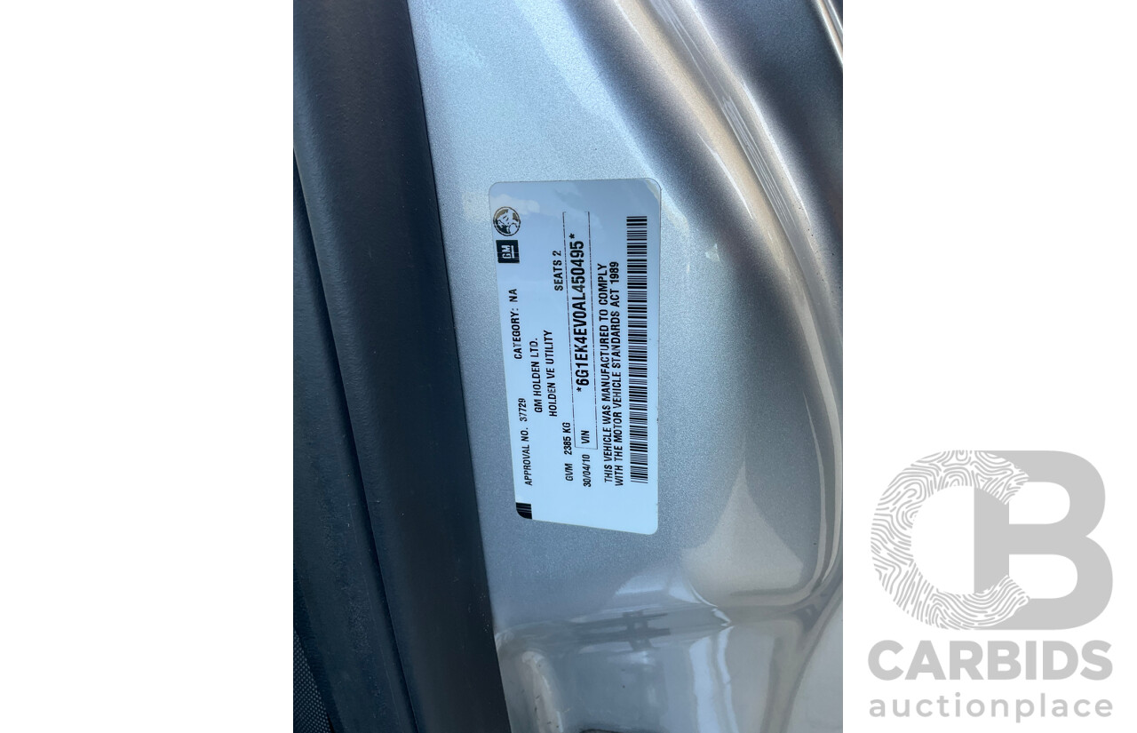 4/2010 Holden Commodore SV6 VE MY10 Utility Nitrate Silver Metallic V6 3.6L