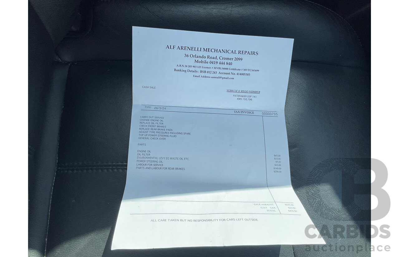 06/2014 Nissan Pathfinder ST-L (FWD) R52 MY15 Upgrade 4D Wagon Crystal White Pearl V6 3.5L