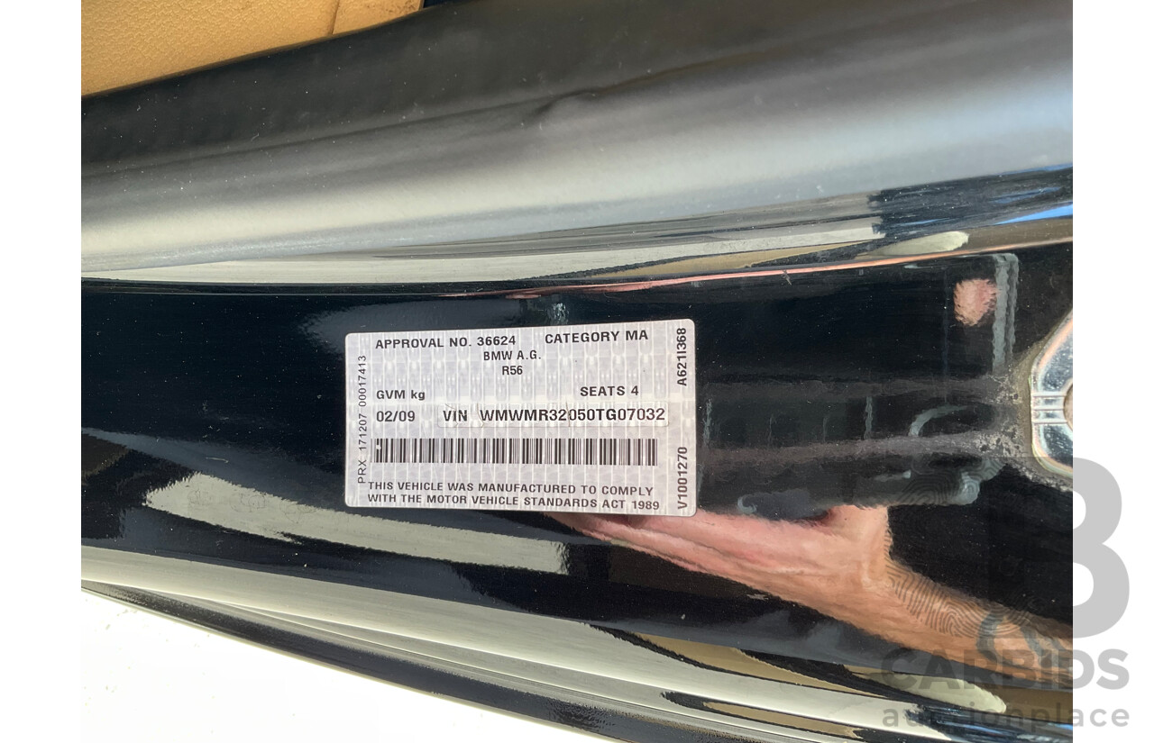 2/2009 Mini Cooper Cabrio R52 2d Cabriolet Black 1.6L