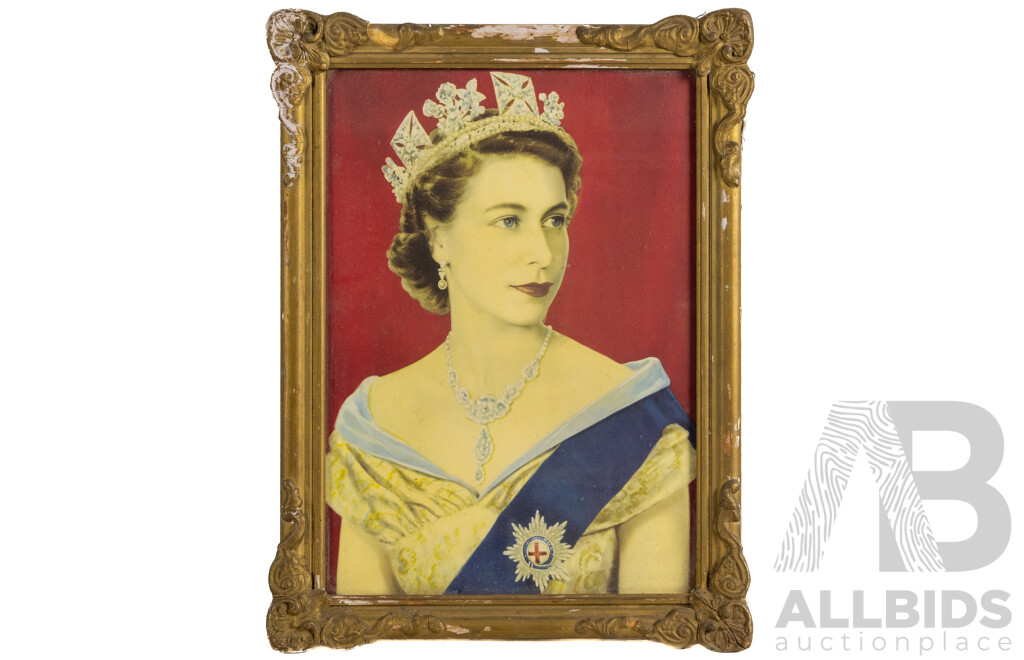 Dorothy Wilding, (19/20th Centuries, British, 1893-1976), Portrait of Her Majesty, Queen Elizabeth II (1952), Vintage Reproduction Print After Original Photograph, 40 x 30 cm (frame)