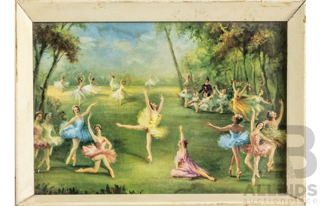 Brownie Downing (20th C., Australian,1924-1995), the Tutu Frock,  & Carlotta Edwards, (20 C., British, 1894-1977) Don Quixote, Pair of Vintage Prints c1950s,  22 x 17  & 18 x 26 cm (frames) (2)