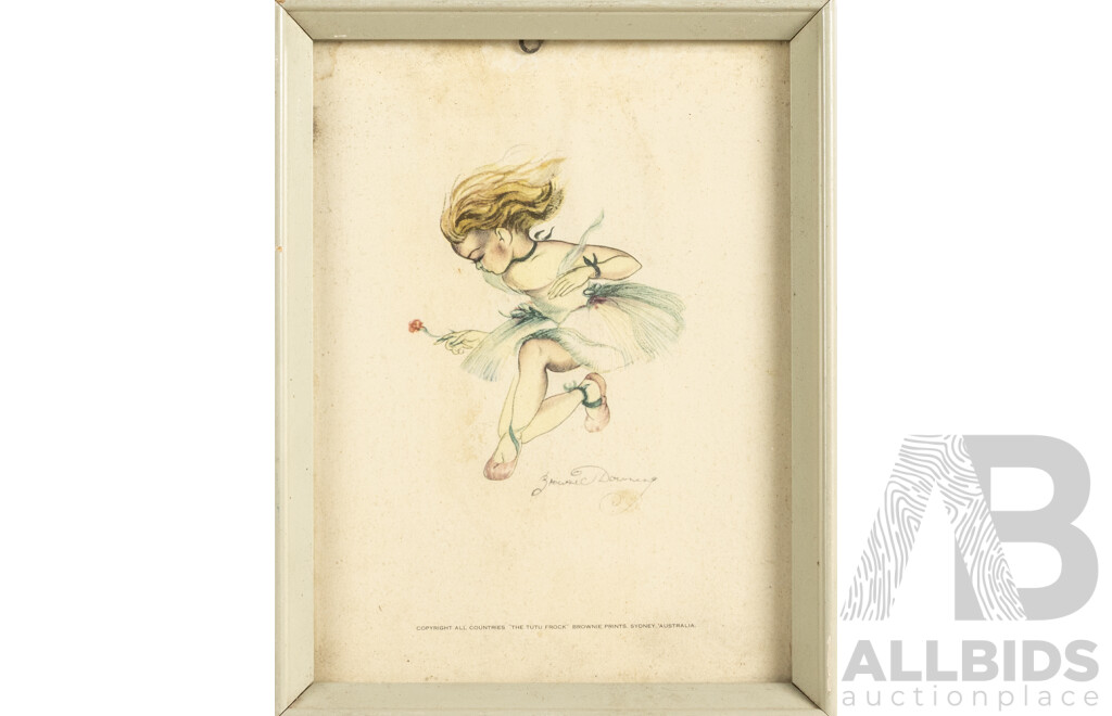 Brownie Downing (20th C., Australian,1924-1995), the Tutu Frock,  & Carlotta Edwards, (20 C., British, 1894-1977) Don Quixote, Pair of Vintage Prints c1950s,  22 x 17  & 18 x 26 cm (frames) (2)