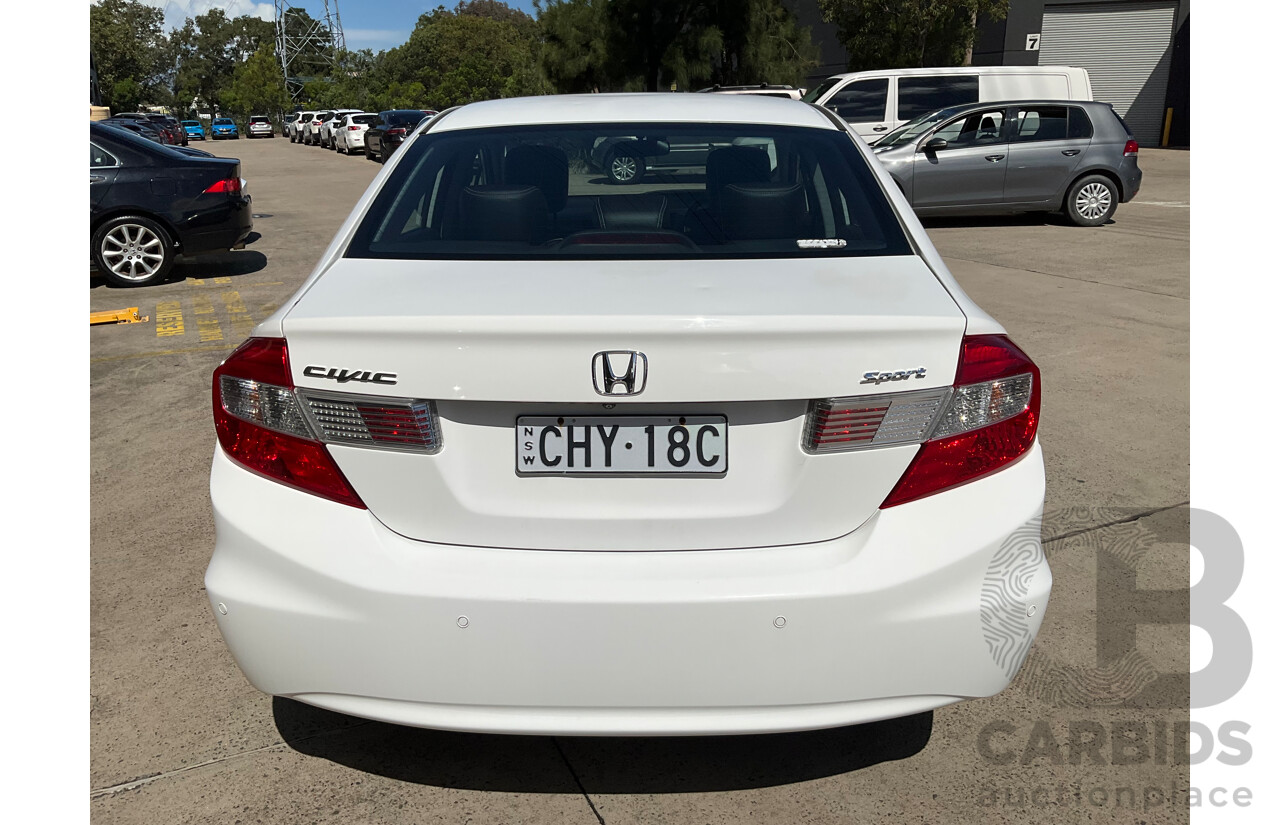 7/2012 Honda Civic Sport MY12 4d Sedan White 2.0L