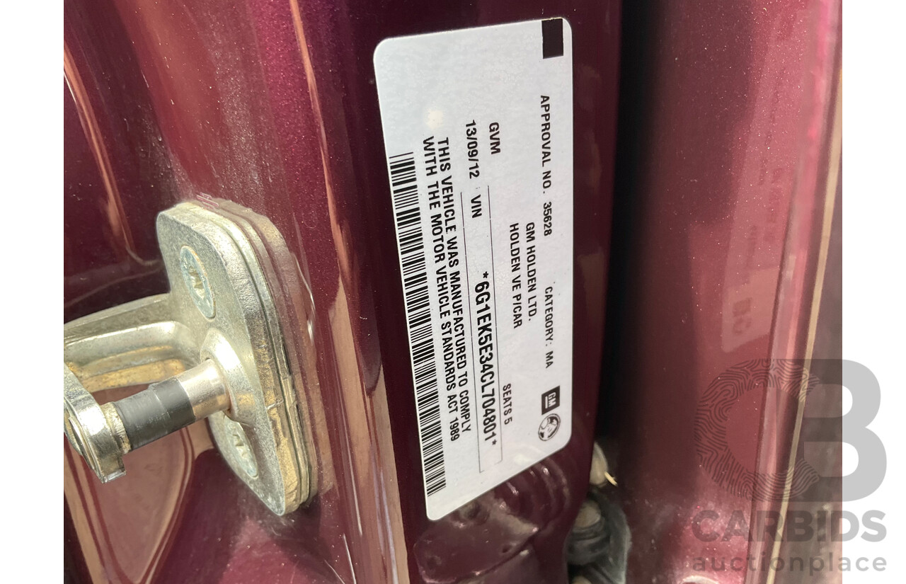 9/2012 Holden Commodore SV6 Z-Series VE II MY12.5 4d Sedan Purple 3.6L