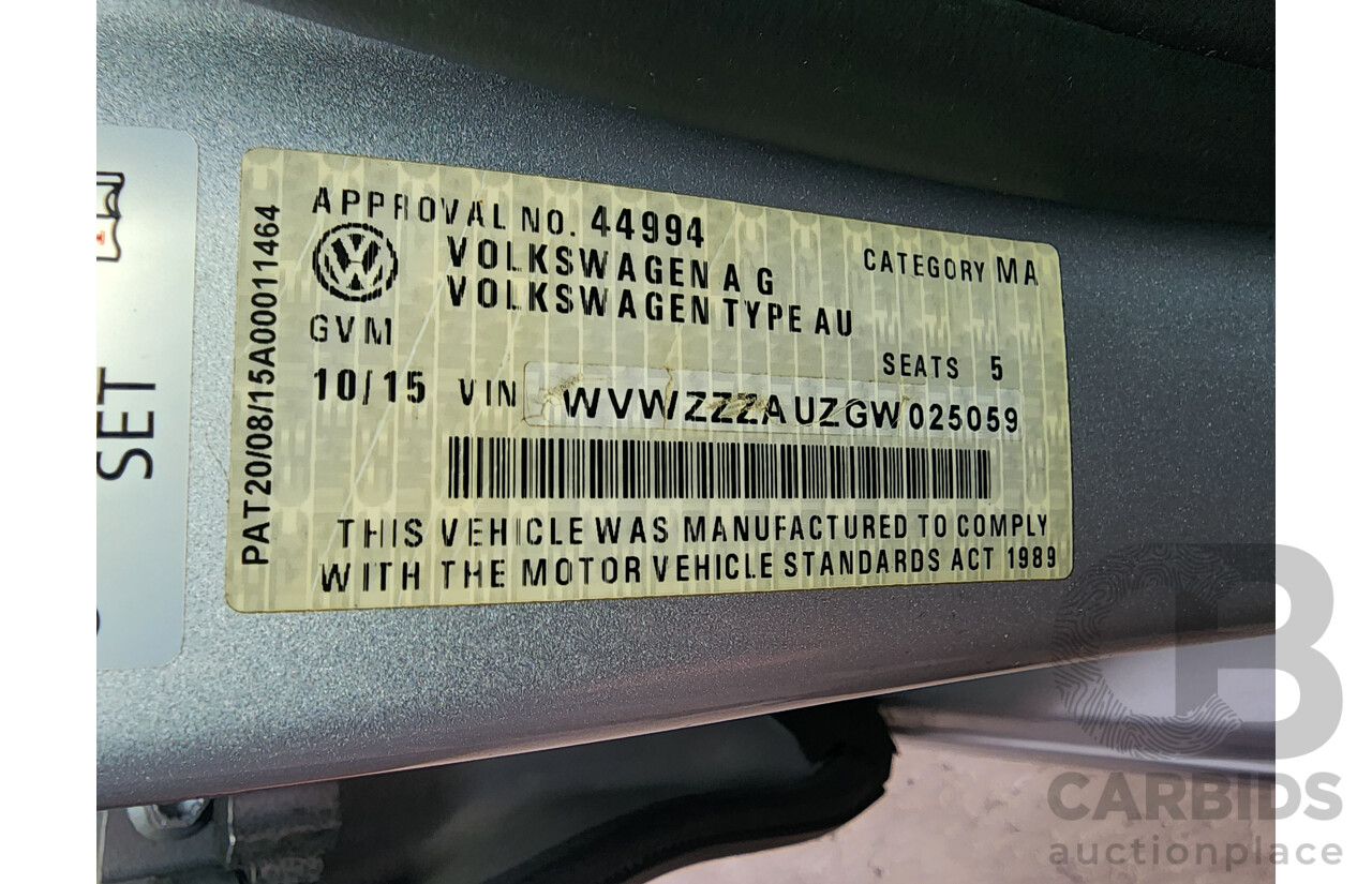 10/2015 Volkswagen Golf 92 TSI Comfortline AU MY16 5d Hatchback Silver 1.4L