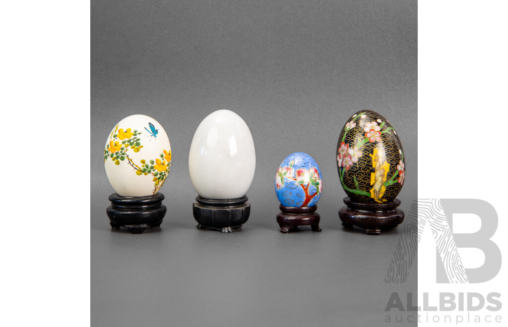 Collection of Four Chinese Decorative Eggs