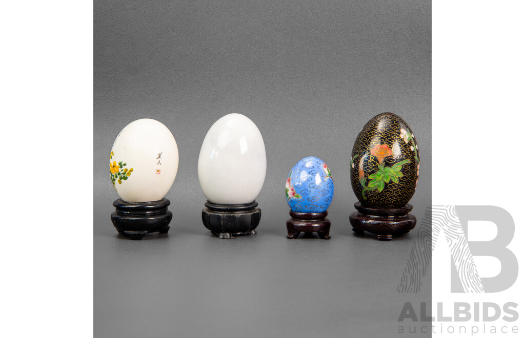 Collection of Four Chinese Decorative Eggs