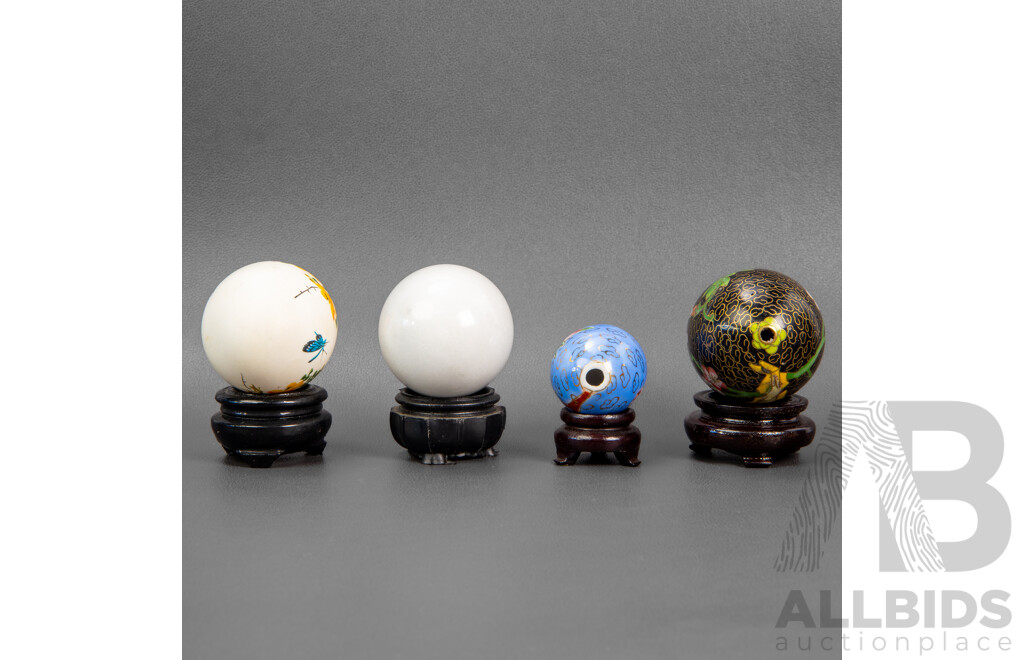 Collection of Four Chinese Decorative Eggs