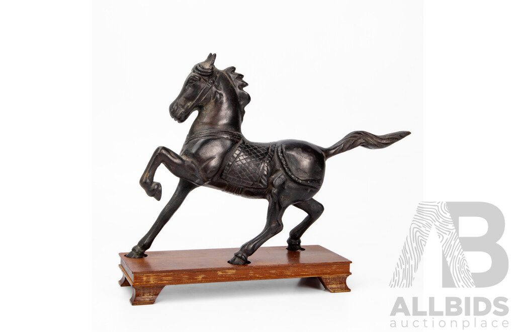 Vintage Chinese Bronze Prancing Horse