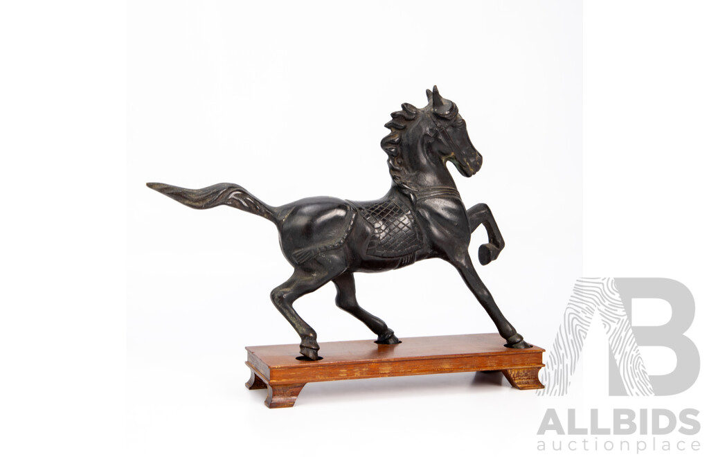 Vintage Chinese Bronze Prancing Horse