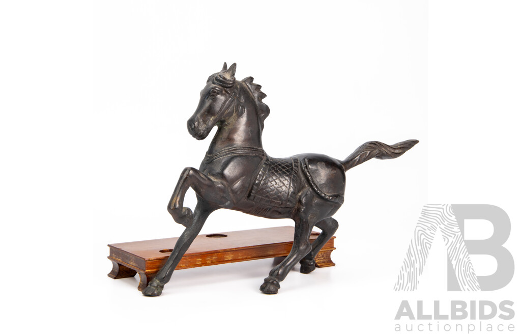 Vintage Chinese Bronze Prancing Horse