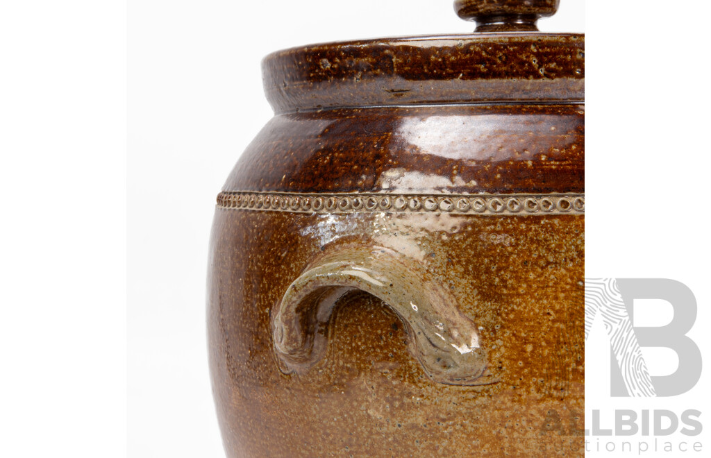 Bendigo Pottery Lidded Bread Crock
