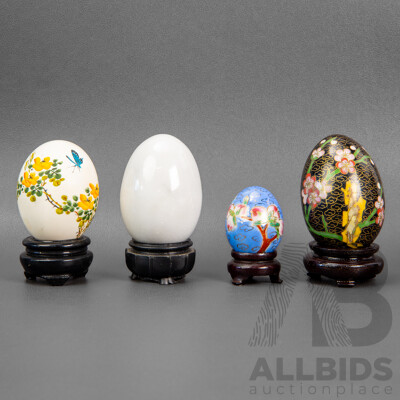 Collection of Four Chinese Decorative Eggs