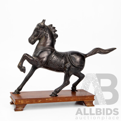 Vintage Chinese Bronze Prancing Horse