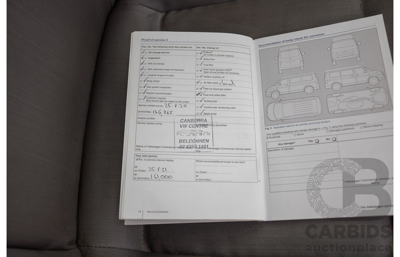 06/2014 Volkswagen Transporter TDI 250 SWB T5 MY14 Van White Matt Green (Wrapped) Turbo Diesel 2.0L