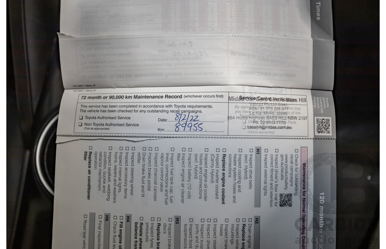 07/2018 Toyota Camry SX ASV70R MY18 4d Sedan Lunar Blue V6 3.5L