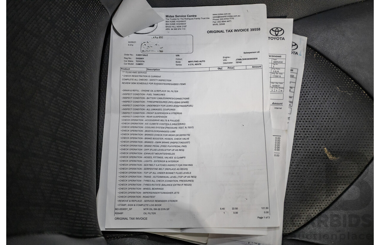 07/2018 Toyota Camry SX ASV70R MY18 4d Sedan Lunar Blue V6 3.5L