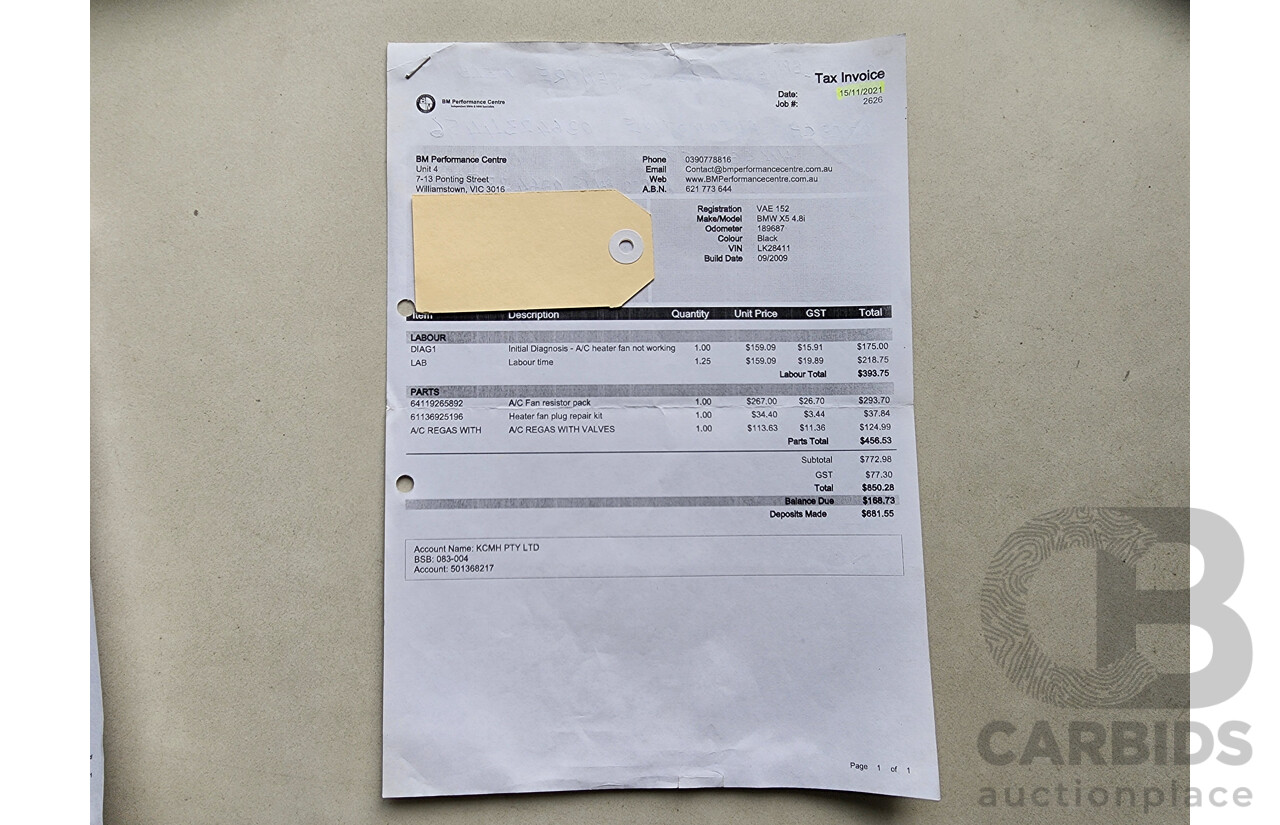 9/2009 Bmw X5 Xdrive 48i E70 MY09 4d Wagon Black 4.8L